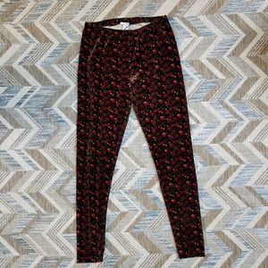 Forever21 Velvet Floral print Leggings